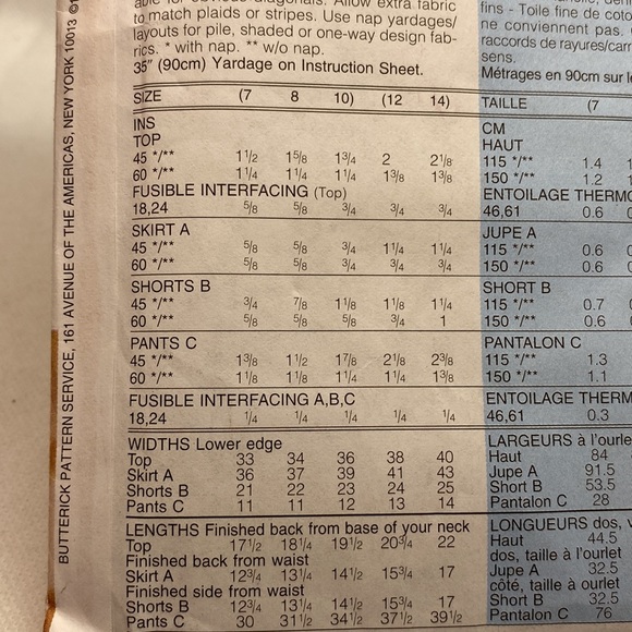 Butterick 4596 Girls Top Skirt Shorts & Pants Size 12-14 Uncut Sewing Pattern - Picture 7 of 13